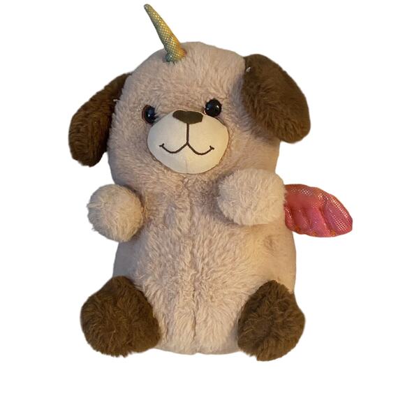 KellyToy stuffed animal plush puppy dog pegacorn 11" pink wings and horn‎ 2018 - Picture 1 of 3